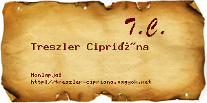 Treszler Cipriána névjegykártya